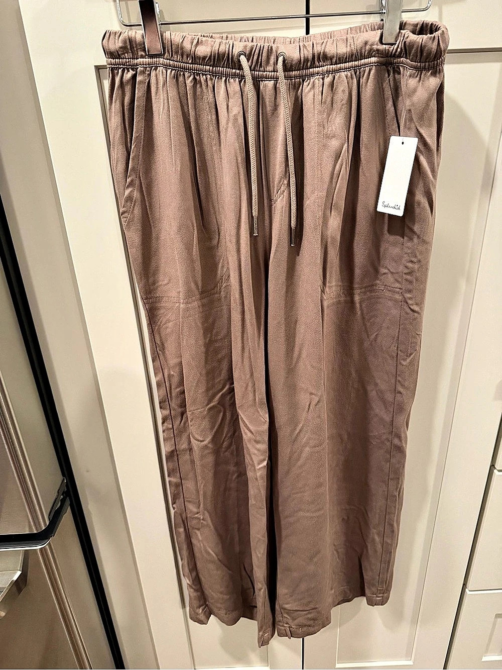 Splendid Wide Leg Drawstring Pants in Brown Small